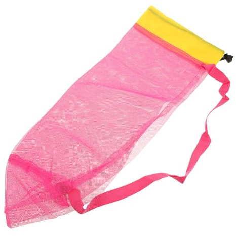 BESTYASH Mesh Drawstring Beach Bag for Toys and Shells Lightweight Travel Pouch for Boys and Girls Swimming and Beach Essentials
