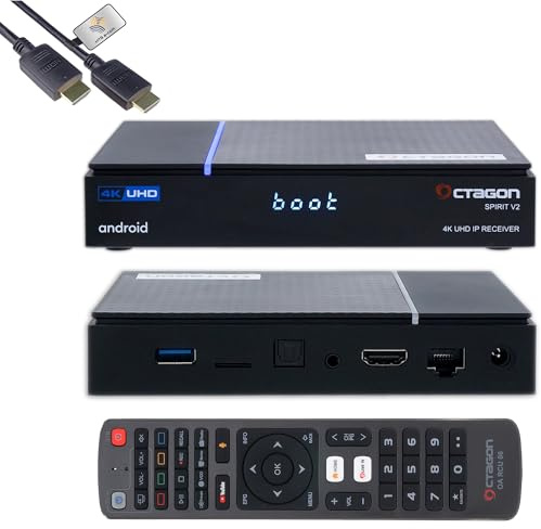 Octagon Spirit Pro 4K UHD HDR10+ Android TV Box, MeTV Player, HTS eCom HDMI