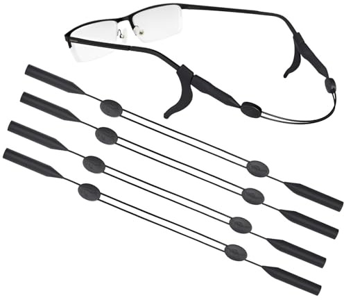 4PCS Cordon Lunettes en Silicone Extensible,Cordon Lunettes,Cordon Lunette,Chute pour Lunettes de Sport Homme Femme Enfant,Sangle de lunettes de sport réglable,Cordon pour Lunettes Homme/Femme/Enfant.