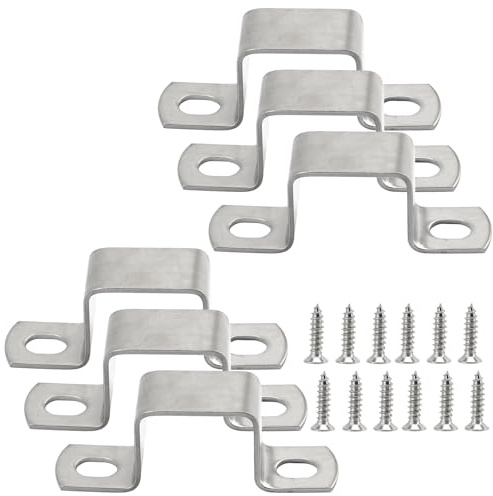 Abrazaderas de tubo cuadradas de acero inoxidable 304 con tornillos, paquete de 6 80 x 80 mm, en forma de U, hebilla de tubo