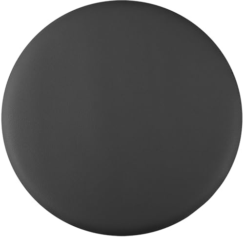 Bestlivings Stuhlkissen schwarz Ø38 cm Lederimitat mit Anti-Rutsch, Sitzauflage für Zuhause, Büro und Garten, ideal für Komfort und Stil