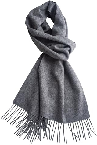 Style & Republic Unisex Kaschmir Schal aus 100% Cashmere mit Fransen, dein kuscheliger Premium Strick-Schal für stilvolle Herbst- & Winter-Momente mit Fransen, Dark grey Melange