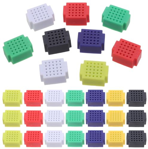 HOLIDYOYO 35pcs Solderless Mini Breadboard PCB Circuit Board Kit 7 Colors for DIY Electronic Projects, Prototyping, and Soldering Practice in Classroom and Workshop