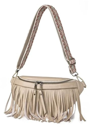 LYHYDMA Fransväska Tofs Crossbody Väska Vintage Tofs Bröstväska För daglig, färg1, En Storlek
