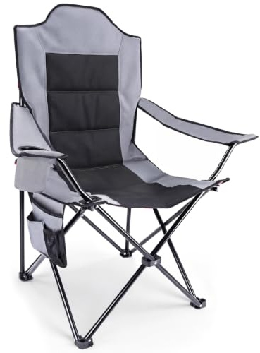 YEAUPE PRO Campingstuhl Faltbar Bequem Gepolster, 150 KG Belastbar | Luxus Camping Stuhl mit Hochlehner, Breiter Sitz | Angelstuhl, Karpfenstuhl, Klappstuhl Camping Chair, XL