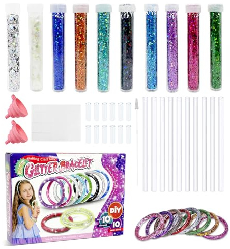 MFUSUL Glitzer Armbänder Bastelset,Freundschaftsarmbänder Selber Machen,Kreatives Bastelset für Bastelbegeisterte, Individuelle Armbänder Gestalten