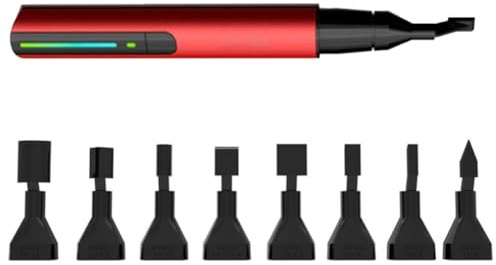Set di levigatrici alternate con penna abrasiva regolabile a 3 velocità per levigatura di precisione, 8 punte in nylon incluse, strumento rotante senza fili da 2,8 W per intaglio del legno e
