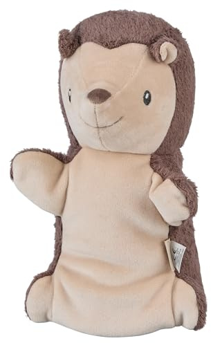 Sterntaler Handpuppe Igel, Kinder- und Babyspielzeug, weicher Flausch, wattiert mit Polyesterwatte, 25 × 16 × 13 cm – graubeige