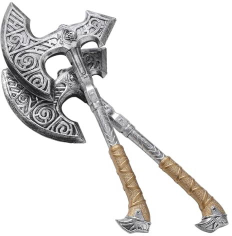 Abaodam 2 Pièces Hache en Plastique Or Accessoire de Costume Réaliste pour Halloween et Décoration de Fête Créative pour Garçon et Filles