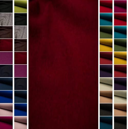 StoffBook Dunkelrot Walklodenstoff Walkloden Wollwalk für Bekleidung | Franst nicht aus und hochwertig, Stoff für Bekleidung, Mäntel und Näharbeiten, Kochwolle und Wollfilz