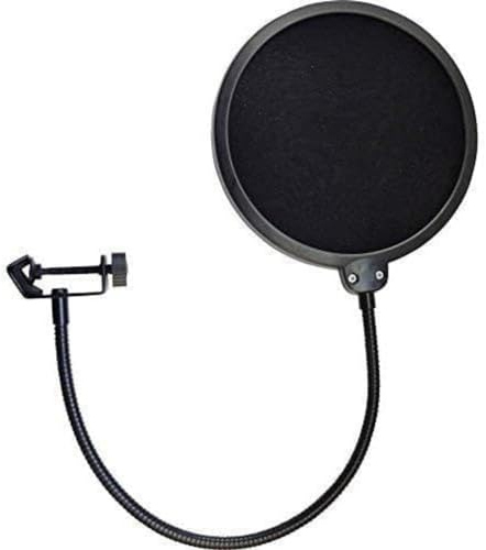 G4GADGET Professional Microphone Pop Filter – Dual Layer Mic Shield for Blue Yeti & All Mics, 360° Flexible Gooseneck, Universal Mic Pop Filter with Sturdy Clip