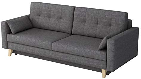 Schlafsofa Marina, Sofa mit Bettkasten, Farbauswahl, Couch, Schlafsofa, Sofagarnitur, Polstergarnitur, Polstersofa, Schlaffunktion (Sawana 21)