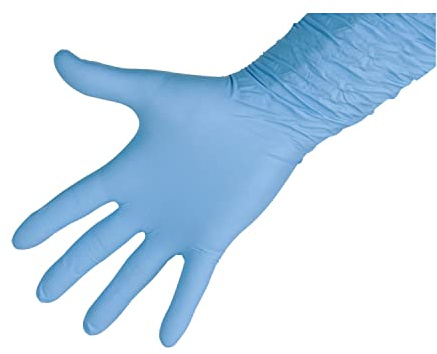 Kerbl 15327 Nitrile Premium Einmalhandschuhe, 30cm Länge, L, 50 Stück