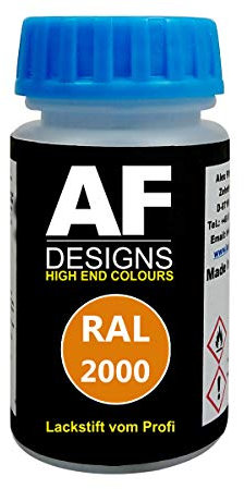 Alex Flittner Designs Lackstift RAL 2000 GELBORANGE stumpfmatt 50ml schnelltrocknend Acryl