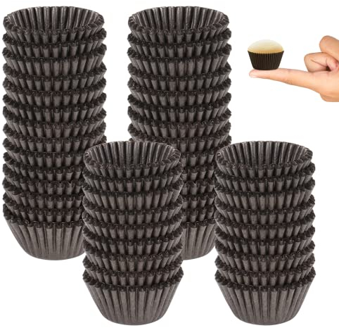Dreamtop 900 Pezzi Pirottini per Muffin Carta, Mini Pirottini per Confetti Per Cupcake, Muffin, Caramelle e Cioccolato (Marrón)