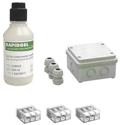 Arnocanali GI-BOX100 Kit 2-Komponenten-Gel-Dichtungsmittel mit Abzweigdose und Kabelverschraubung, mehrfarbig