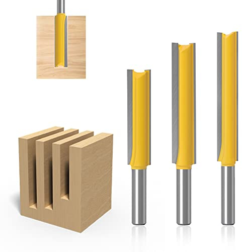 ASNOMY 3 Stück 8 mm Schaft Verlängern Fräser für Oberfräse, Extra Langer Bündigfräser Fräser Nutfräser Holzfräser, für Holz, extra Langer Schnittlänge -50mm,63mm, 76mm