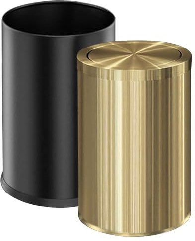 LEASYLIFE Der abfalleimer im goldenen bad,Die mülltonnen im doppelbad sind umgekippt，Die mülltonne der retro-badewanne Metallisches Gold (2golden)