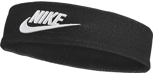 Nike Classic Wide Terry Stirnband Unisex in der Farbe Black/White, Größe: ONE Size, N.100.8665.010.OS