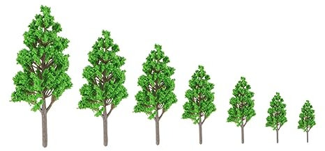 NUOBESTY 7 STK Gefälschte Modellbäume Grüne Dekorationen Mikrolandschaftsornament Landschaftsmodell Baum Pappel Dekor Maßstabgetreues Modell Gründekor Mini-züge Bonsaischale Pflanze Diorama