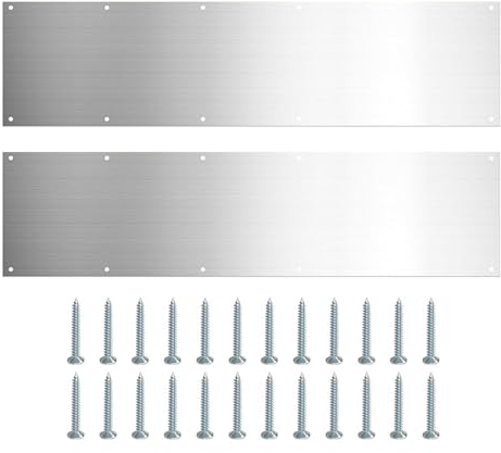 2/4 Stück Türtrittplatte – Metall-Tür-Trittplatte, Haustürschutz, Innentür-Trittplatte, Eingangstür, Türschutzplatte, Türtrittplatte für Türdekoration, 10,9 cm