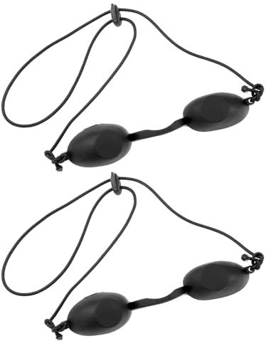PosyLane 2 Stücke Solarium Brille, Augenschutz Solarium, Schutzbrille für Rotlichtlampe, Sonnenbank Brille für Schönheitsklinik Salon Nach Hause, IPL Behandlung LED Lichttherapie UV Schutz(Schwarz)
