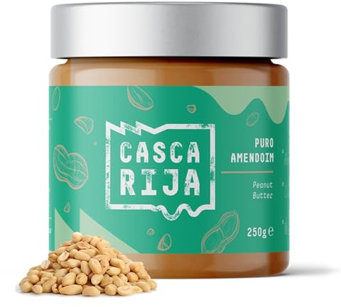 CASCA RIJA: Jordnötssmör 250g | 99,8% Rostade Jordnötter + 0,01% Mald Kanel + 0,01% Ingefärapulver | 100% Naturlig och Krämig utan Jordnötsbitar, Vegansk