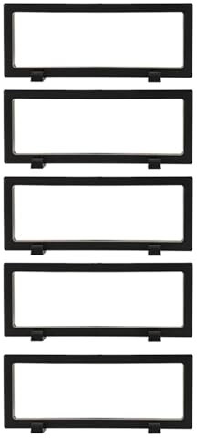 3D-Schweberahmen 5 Stück 3D Floating Display Show Case Rechteck Hängerahmen for Medaillon Münze Schmuck Pin(Color:Black)