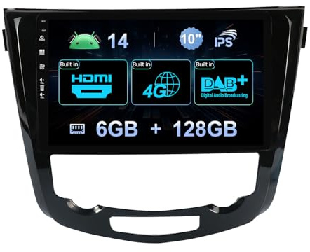 MISONDA Android 14 -Autoradio für Nissan X-Trail/T32/Qashqai/J11/T31/J10 2013–2017 – 6G+128G – hintere Kamera – 10 IPS Zoll – SWC/Carplay/DSP
