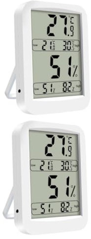 CAXUSD 2pezzi Termometro Igrometro Per Display Led Precisione Misuratore e Umidità Per e Domestici Batteria Colore