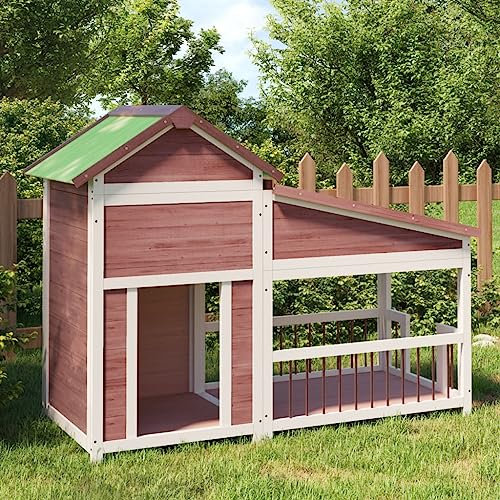 Gecheer Cuccia per Cani Moka 143x60,5x109 cm in Legno Massello di Pino