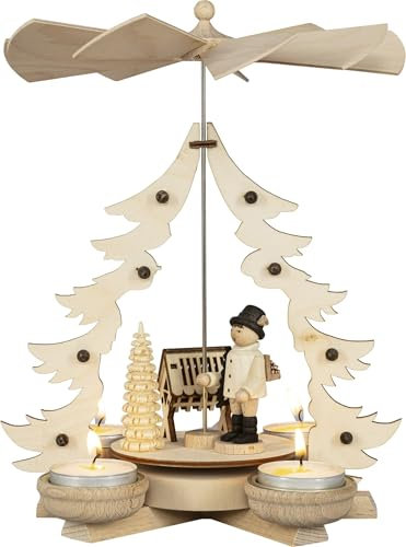 Rudolphs Schatzkiste Piramide da tavolo per 4 lumini HxØ 25 x 17 cm