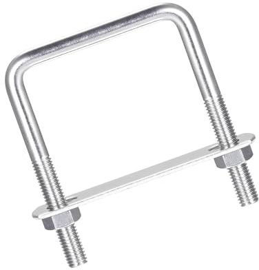 MACHSWON Perno cuadrado en U, juego de 2 pernos en U de acero inoxidable 304 M8 de 55 mm de ancho interior de 80 mm de longitud con tuercas y placa de marco para automóviles, barcos, remolques