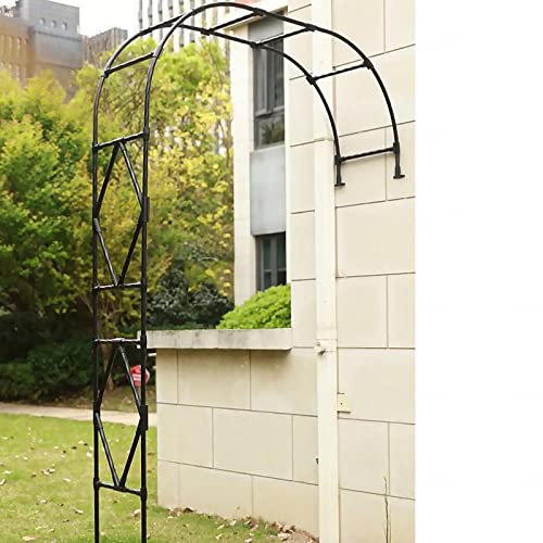 Metal Rose Arch for Outdoor Garden Decoration Stylish Half Garden Arch for Climbing Plants and Tree Support Black (150x240cm)