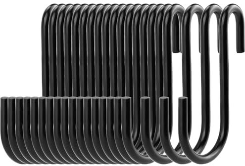 zeyedemo 20PCS S Shaped Hooks Stainless Steel Hanging Small Heavy Duty S Shaped Multi-Purpose Hooks for Home Kitchen Office Workshop Bathroom and Bedroom