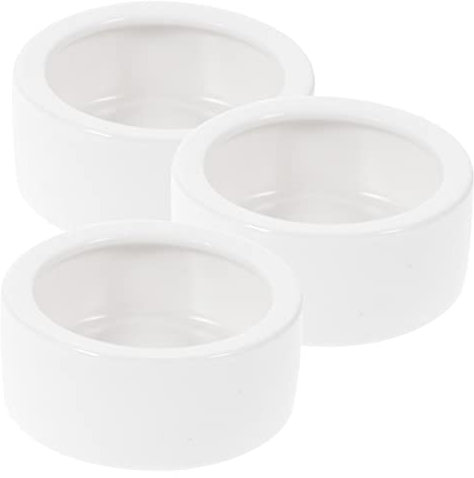 ROMISBABA 3stücke Keramische Futterschalen Für Reptilien Anti-entweich Futternapf Für Eidechsen Wassernapf Für Terrarien Weiß Klein Rund