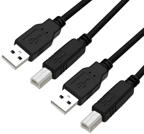 Yewseas 2 PCS 1,8m Cavo USB 2.0, USB -A Maschio A USB -B Maschio, Maschio Alta Velocità, Compatibile Con Mac/Pc, Cavo USB B Per Stampanti E Scanner, Trasferimento Dati Fino A 480 Mbps