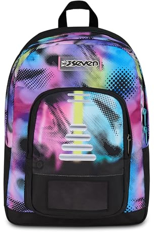 Seven Zaino Scuola Freethink Write Down, Viola, Doppio Scomparto Con Tasca per PC e Tasca per Borraccia, Capienza 34 litri, Scuole Medie e Superiori, Per Ragazzo e Ragazza