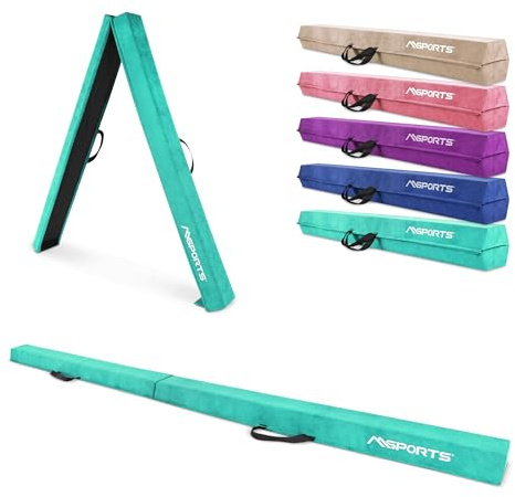 MSPORTS Schwebebalken Premium faltbar 15 × 6 cm – 240 / 270 / 300 cm Balance-Beam aus EVA, Klappbar & Rutschfest – Gymnastik- & Turnbalken für Kinder & Erwachsene – 5 Farben