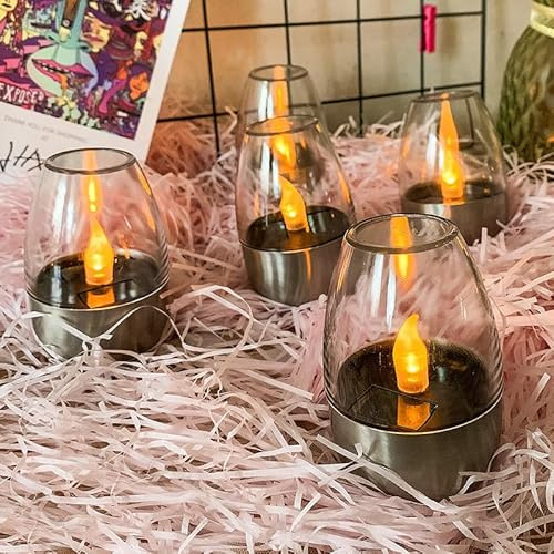 EONANT Solar Teelicht Kerzen - Outdoor Wasserdicht Flame-Free LED Flackernden Kerzen, wiederverwendbar für Laternen, Gärten, Camping-Partys, und Home Decor (1)
