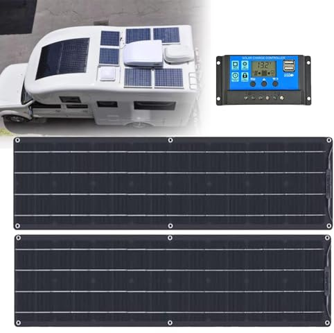 Placa Solar Flexible 400W 600W 800W 1200W Panel Solar Monocristalino Fotovoltaico Impermeable para Autocaravana Caravana Barcos Techos Casa Remolques Cargar Bateria(400W)
