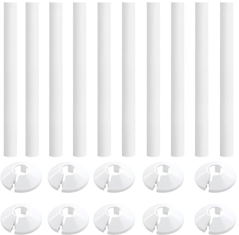 10 PCS Radiator Pipe Covers and Pipe Collars, 210mm x 15mm Thickened Radiator Sleeves, Easy to Cut Install, Perfect Pipes Decoration