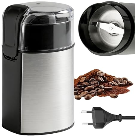 Moulin À Café Électrique, Moulin A Epices Electrique, Lames En Acier Inoxydable Pour Café, Épices, Poivre En Une Pression