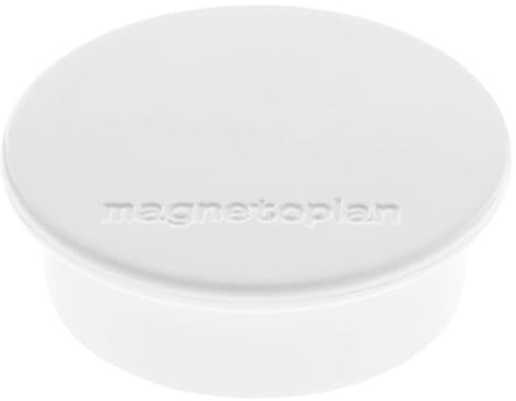 Magnethalter Color, Durchmesser 40 x 13 mm, 10 Stück, weiß | Magnete für Magnettafeln + Whiteboards | Kratzfreie Spezialbeschichtung | Leicht abnehmbar | ØxH 40x13mm | Haftkraft: 2,2 kg