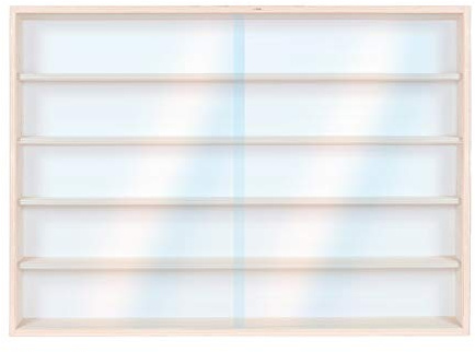 Alsino Vitrine Holz Setzkasten V-70.5a - 70 x 49 x 8,5 mit eingefrästen Spurrillen für Züge - 2 Acrylglasscheiben