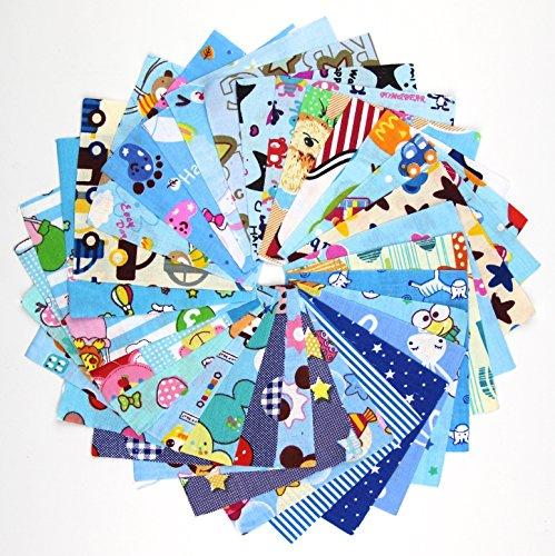 30pcs Blue Series Fabric Cotton 100% Printed boundle Patchwork Squares of 10 * 10cm