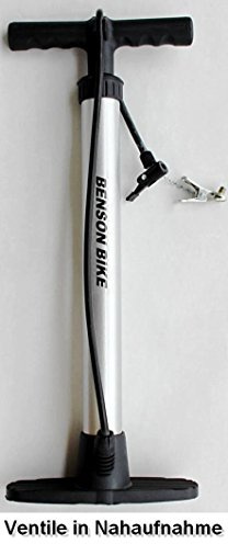Interbosch / Benson Power Klassik Stahl FAHRRADPUMPE STANDPUMPE mit STANDFuß und Adapter