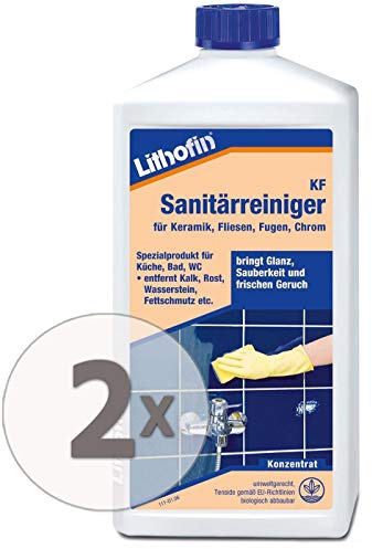 2 x LITHOFIN KF NETTOYANT sanitaire – kalkentferner – rostentferner pour Céramique, etc. – 1 L – Concentré – Très économique