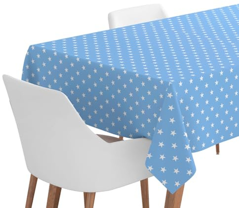 Maxi PRODCUTS - Rollo Mantel Papel Estrellas Azul - 1,2 x 5 M - Papel Desechable para Mesa - Diseño Estrellas - Ideal para Cocina, Jardín, Eventos y Terrazas - Rollo Mantel (Mantel Azul Estrellas)