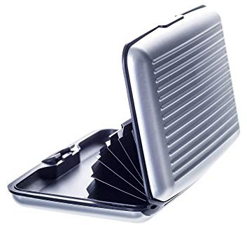 VALLET® Kreditkartenetui aus Aluminium für Damen & Herren | blockiert RFID & NFC | für Kreditkarten Personalausweis EC-Karten | Kartenetui Kartenhülle Karten Portemonnaie Etuis | Silber